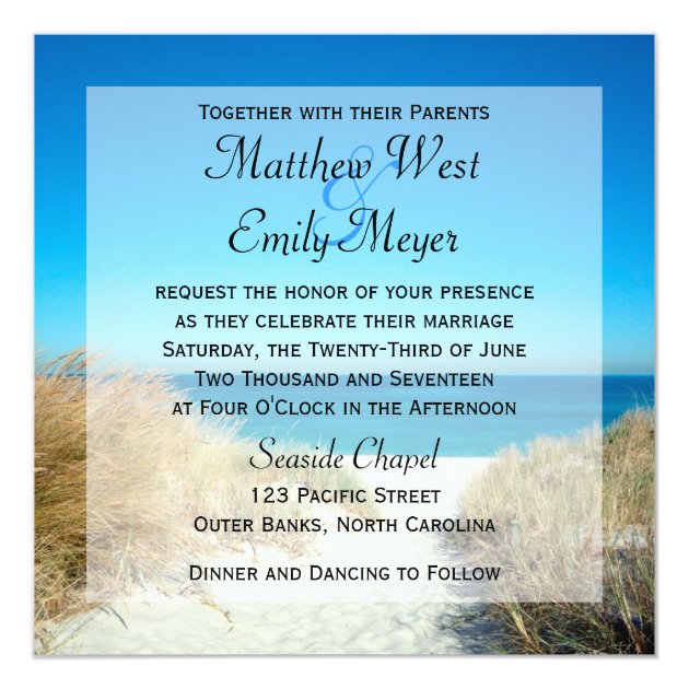 Seagrass Beach Wedding Invitations