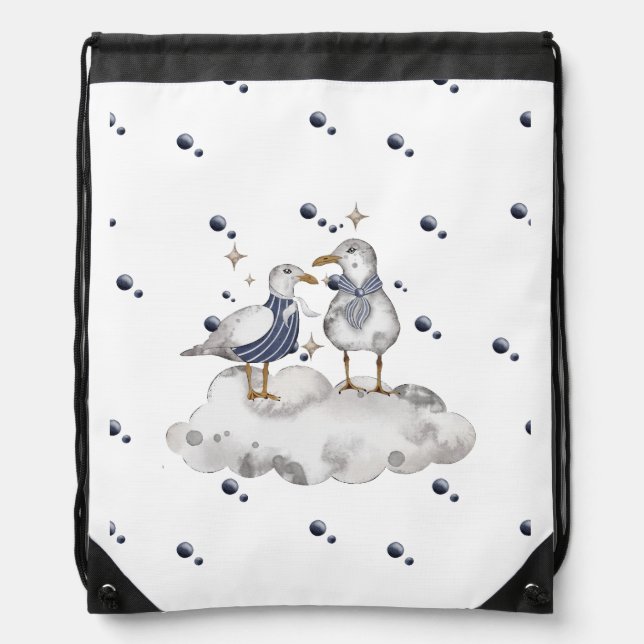Seagull Adventure Baby Collection Drawstring Bag (Front)