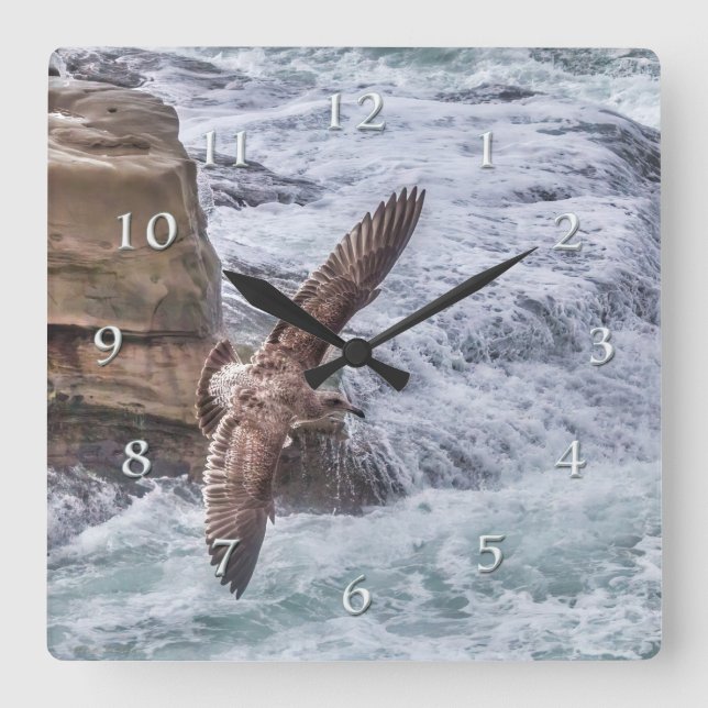 Seagull Air Surfer Square Wall Clock (Front)