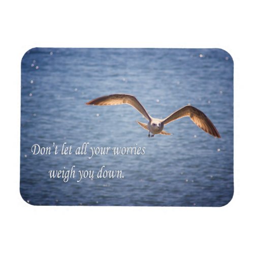 Seagull and Inspirational Words Magnet