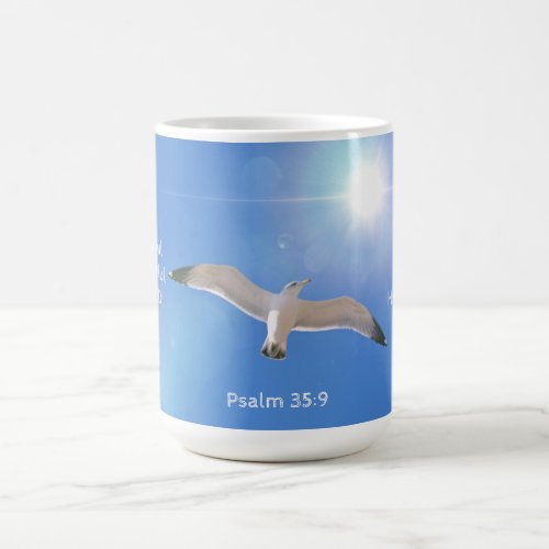 Seagull and Psalm Bible Verse Beach Mug Cup