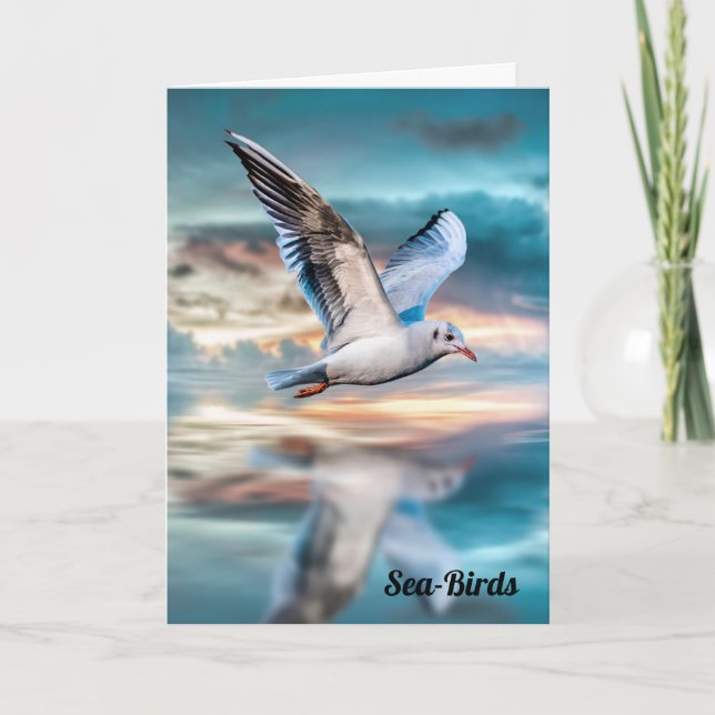 Seagull and Sea-Birds Poem Card (Front)