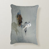 Seagull and Seaweed on Beach Accent Pillow (Back(Vertical))