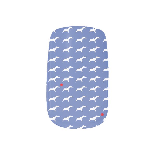 seagull and sun minx nail art (Left Thumb)