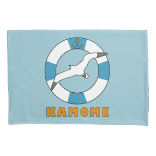 Seagull and Swim Ring Light Blue Pillow Case