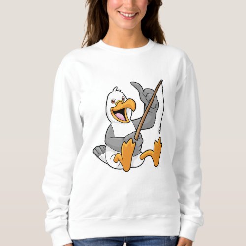 Seagull at Fishing with Fishing rod Sweatshirt