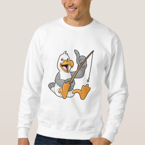 Seagull at Fishing with Fishing rod Sweatshirt