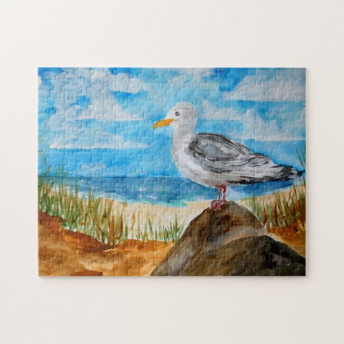 Seagull at the Beach Jigsaw Puzzle