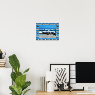 Seagull At The Beach On Rocks, Poster