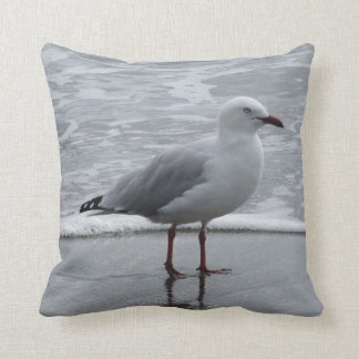 Seagull at Waters Edge Throw Pillow