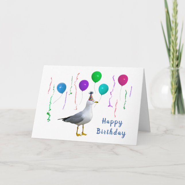 Seagull Balloons Birthday Card (Front)