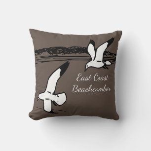 Seagull Beach East Coast Beachcomber gray pillow