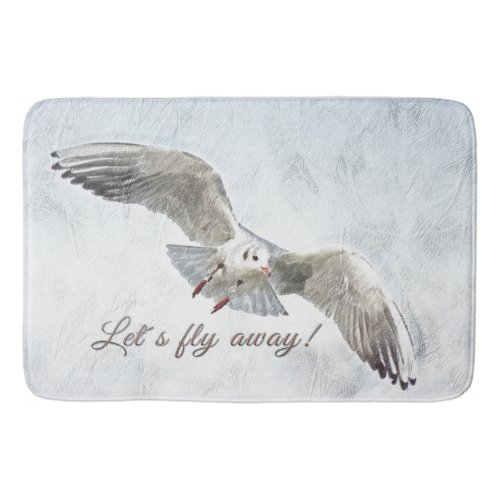 Seagull beach lets fly away Bathroom mat