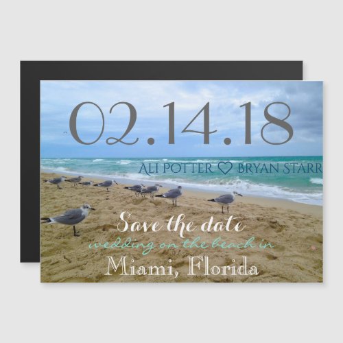 Seagull Beach Save the Date thin Magnet