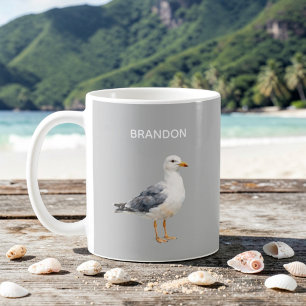 Seagull Bird Beach Ocean Coast White Watercolor Coffee Mug