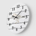 Seagull Bird Beach Shiplap Large Clock | Zazzle