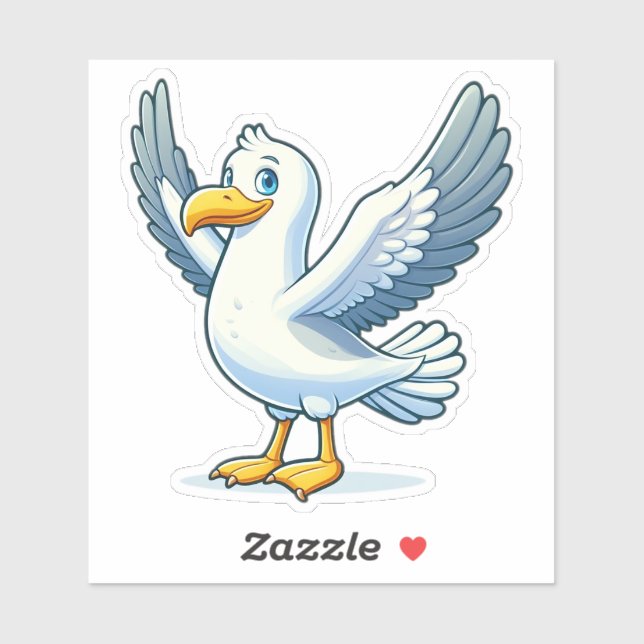 Seagull bird Custom-Cut Vinyl Sticker (Sheet)