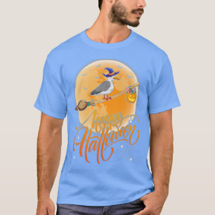 Seagull Bird Ride Witch Shot Vintage Seagull Hallo T-Shirt