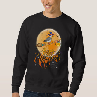 Seagull Bird Ride Witch Shotgun Vintage Seagull Ha Sweatshirt