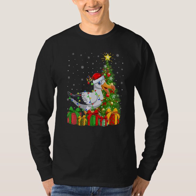 Seagull Bird  Xmas Holiday Santa Seagull Christmas T-Shirt (Front)