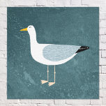 Seagull Canvas Print<br><div class="desc">A cheeky seagull standing by the deep green ocean. Perfect for those who love sassy birds and the coast.</div>