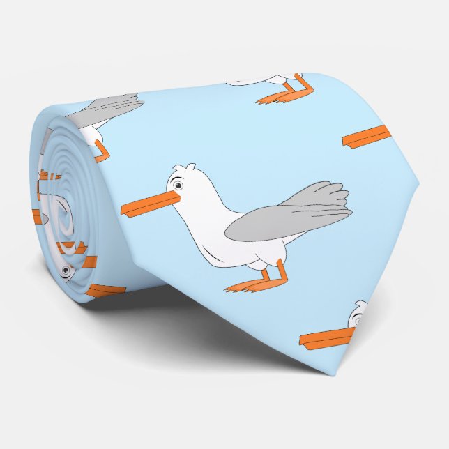 Seagull Design Neck Tie (Rolled)