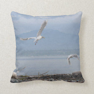 Seagull Flight Throw Pillow