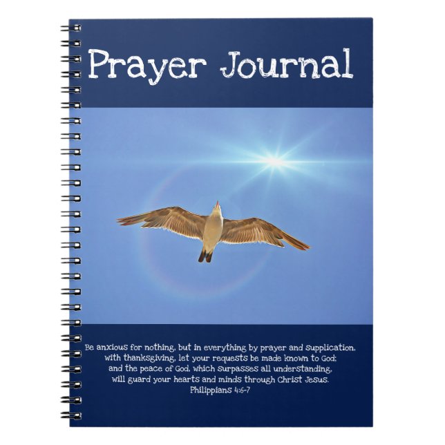Seagull Flying In Sunlight Prayer Journal (Front)