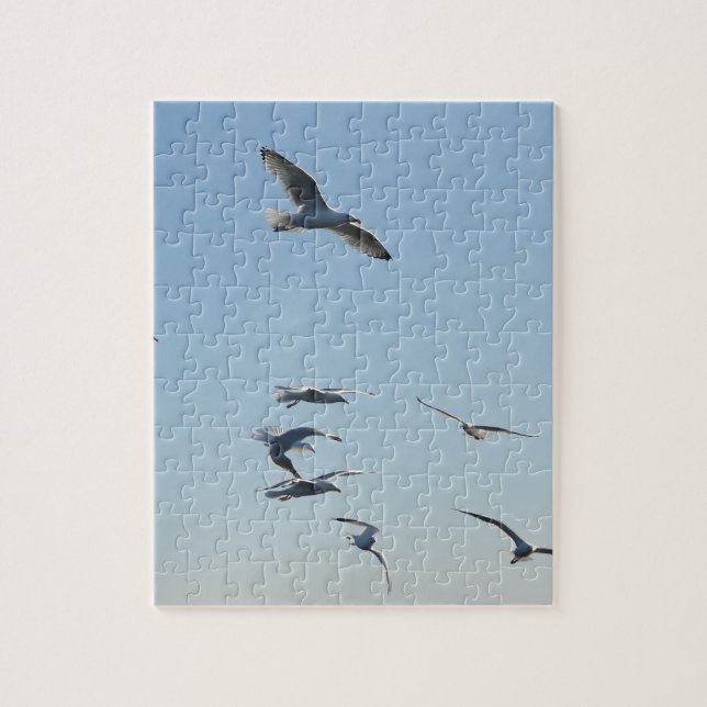 Seagull Flying Jigsaw Puzzle (Vertical)