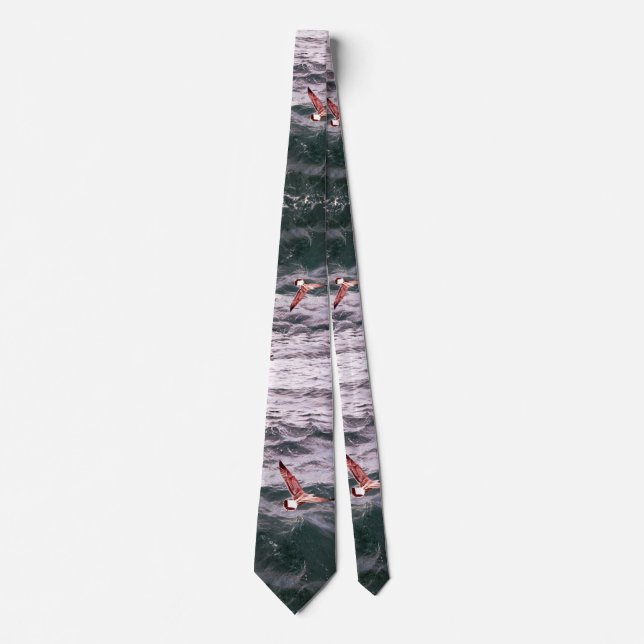 SEAGULL FLYING OVER THE SEA WAVES  NECK TIE (Front)