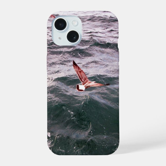 SEAGULL FLYING OVER THE WAVES IPHONE CASE (Back)