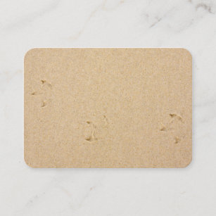 Seagull footprints in sand texture business card