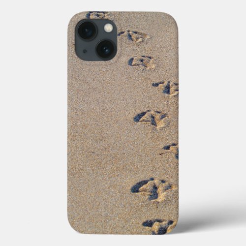 Seagull footprints in the sand iPhone 13 case