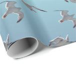 Seagull Frenzy Wrapping Paper (Sky Blue Mix)