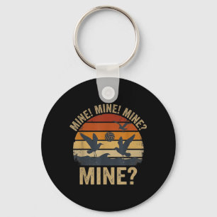 Seagull Funny Beach Volleyball Player Coastal Keychain