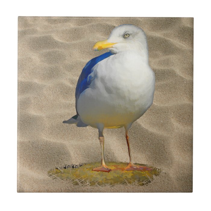 Seagull Got His Eye on You Ceramic Tiles