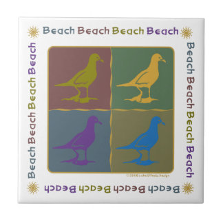 Seagull Graphic Pop Art Style Ceramic Tile