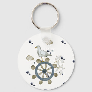 Seagull Hitching A Ride Keychain