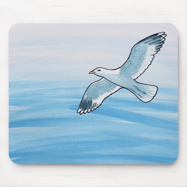 Seagull in Flight Mouse Pad (Front)