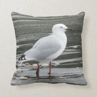 Seagull in the Sea Throw Pillow