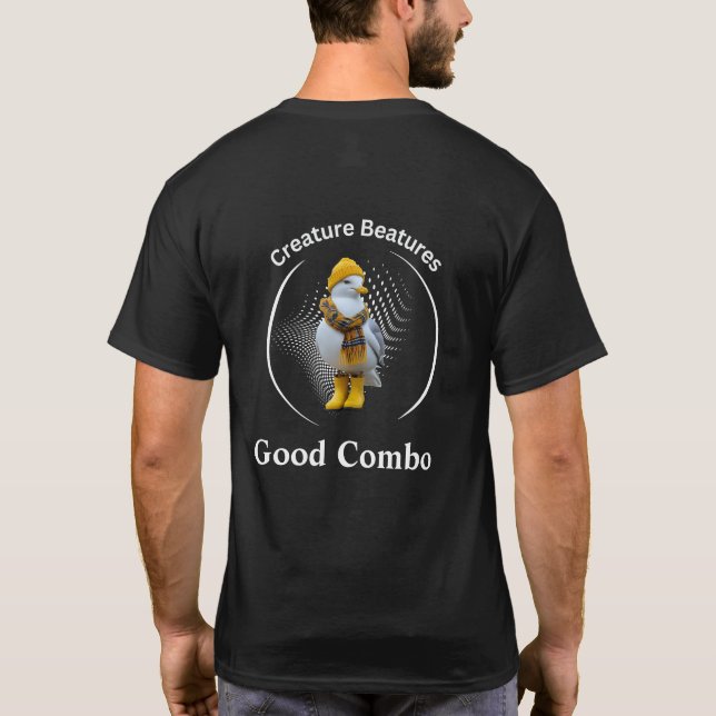 Seagull in Yellow Boots | Coastal Beach Humor T-Shirt (Back)