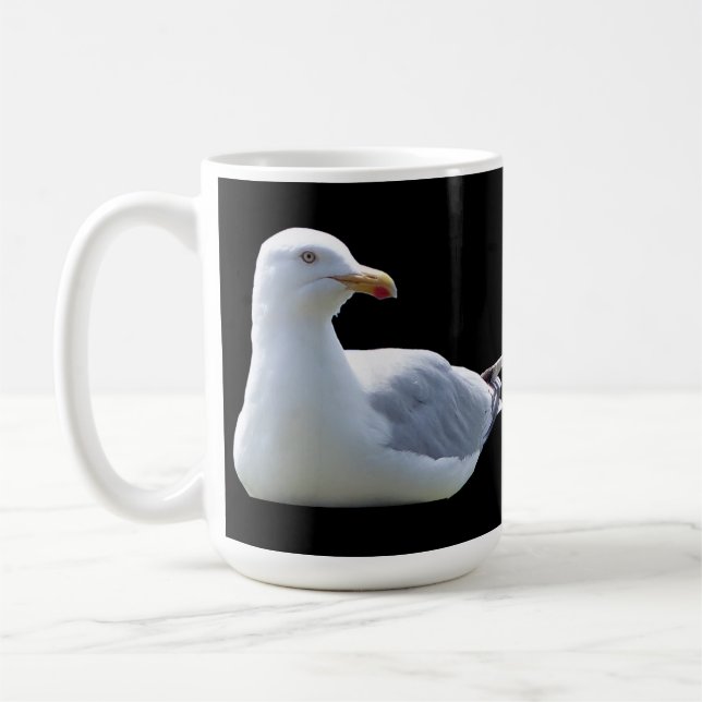 Seagull Laying Down Sunbathing Add Text Mug (Left)