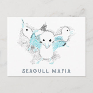 Seagull Mafia Funny Beach Life Postcard