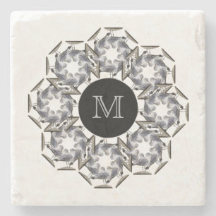 Seagull Marble Monogrammed Coaster