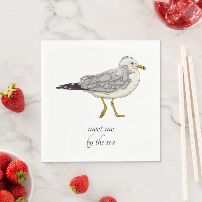 Seagull Meet Me by the Sea Paper Napkins (Insitu)
