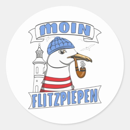 Seagull Moin Flitzpiepen Classic Round Sticker
