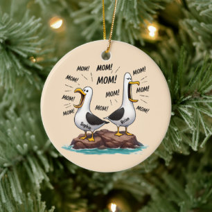 Seagull Mom Funny Personalized Ceramic Ornament