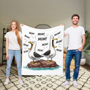 Seagull Mom Funny Personalized Fleece Blanket