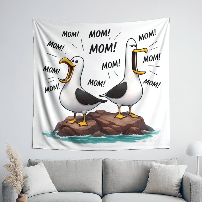 Seagull Mom Funny Personalized Tapestry (Creator Uploaded)
