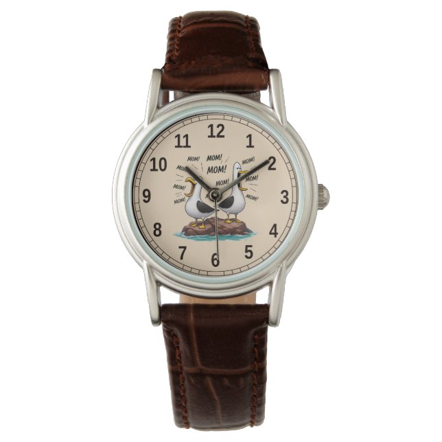 Seagull Mom Funny Personalized Watch (Front)